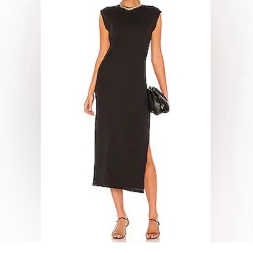 Frame Le Muscle Midi Dress  Black Cotton Dress XS/TP